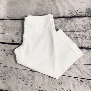 The Limited Cassidy Fit Mid Rise White Cotton Blend Cuffed Capri Pants 8